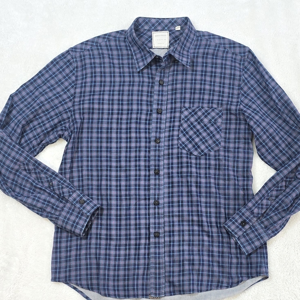 Billy Reid Men's Plaid Button-Down Shirt Size Large